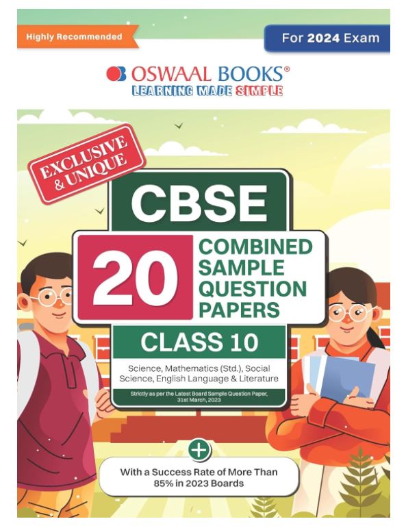 CBSE 20 Combined Sample Question papers Class 10 (For Board Exam 2024) Books Science, Mathematics Standard, Social Science, English Language and Literature